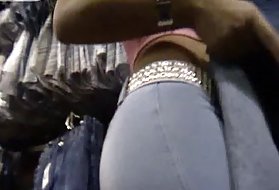 Sexy khiêu dâm xuyên lừa dày jeans quần 41,